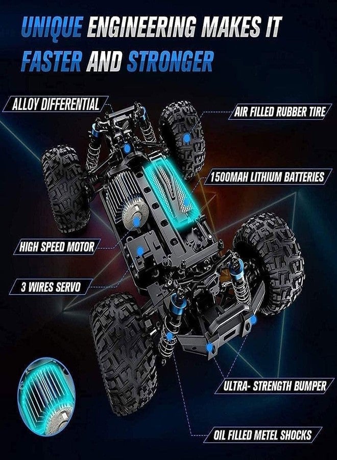 Bhavenu Racing Rally RC Cars, 35KM/H High Speed Remote Control Car, 4WD 1:18 Scale 2.4GHZ Monster Truck for Kids& Adults (Multicolor) - Image 5
